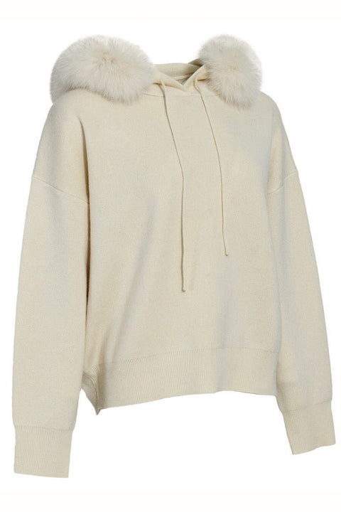 Classic cashmere knit pullover in a rich neutral tone, crafted with ribbed detailing at the hem and cuffs for added comfort and shape retention.