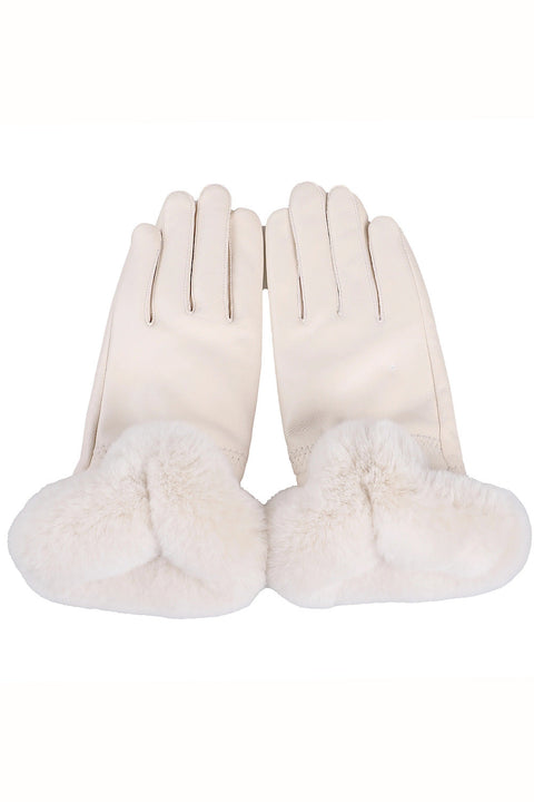 Guantes de cuero con piel