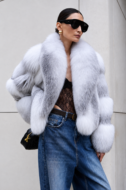 Cappotto in pelliccia di volpe artica