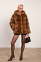 Hooded Cognac Mink Coat