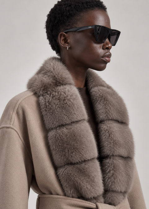 Cashmere Coat With Mink