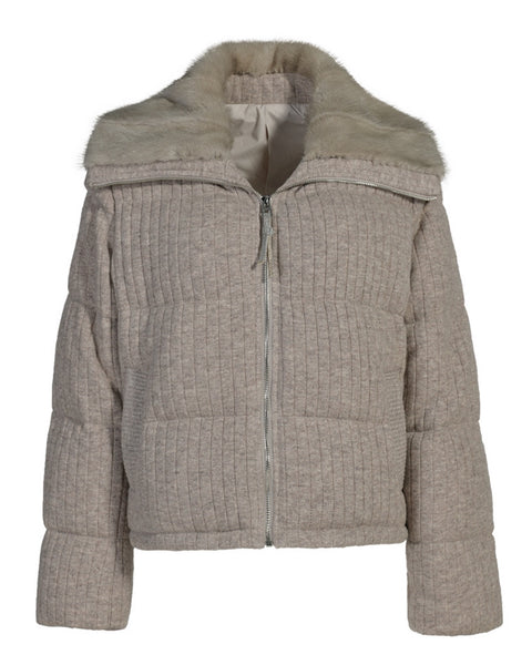 Chaqueta de mezcla de lana y visón