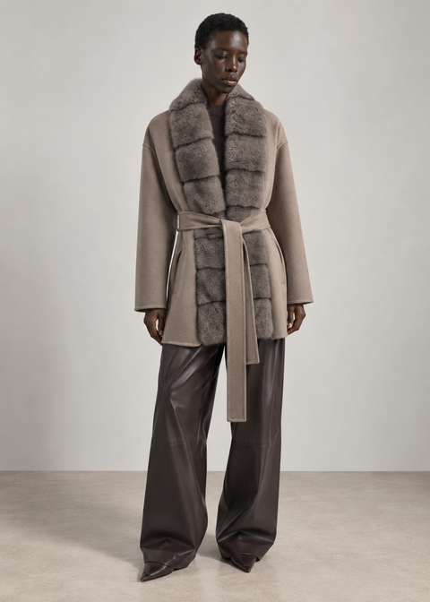 Cashmere Coat With Mink