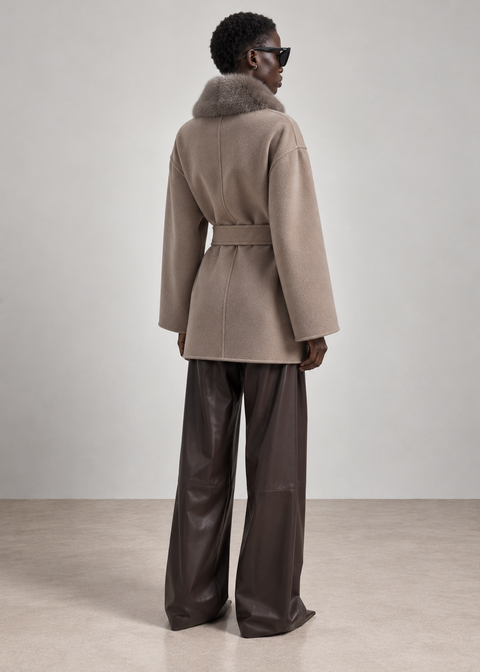 Cashmere Coat With Mink