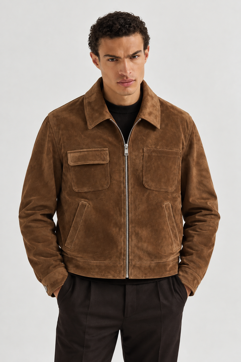 Herrenjacke aus echtem Lammleder