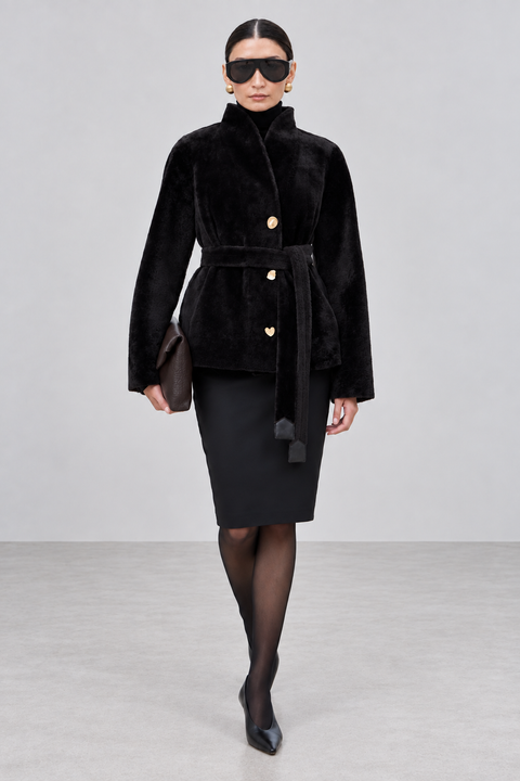Chaqueta de piel de oveja merina