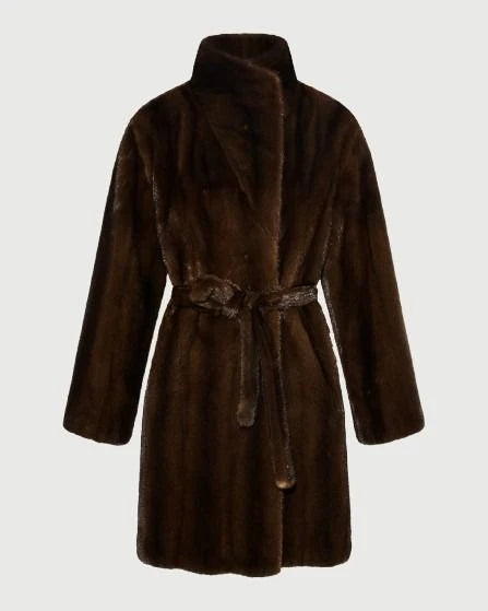 Genuine Mink Midi Coat
