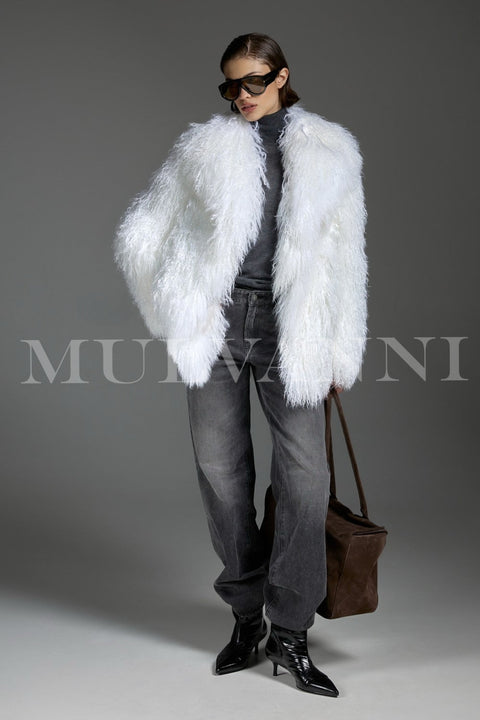 Oversized White Mongolian Coat