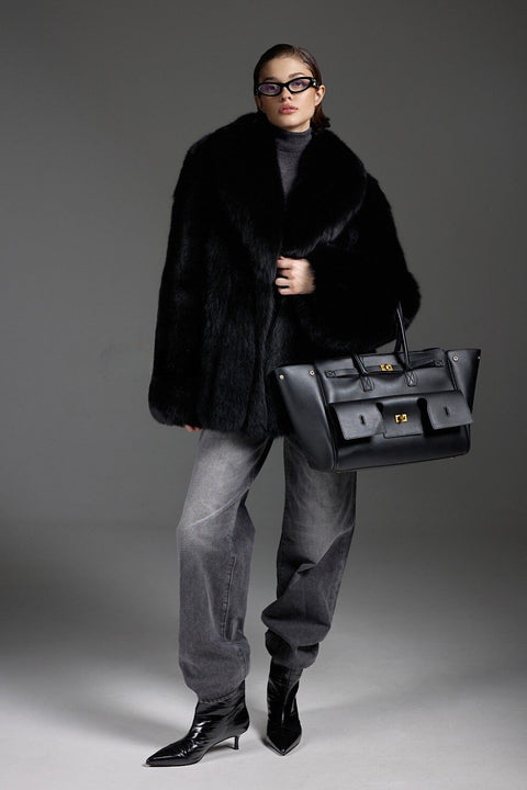 Black Fox Fur Coat