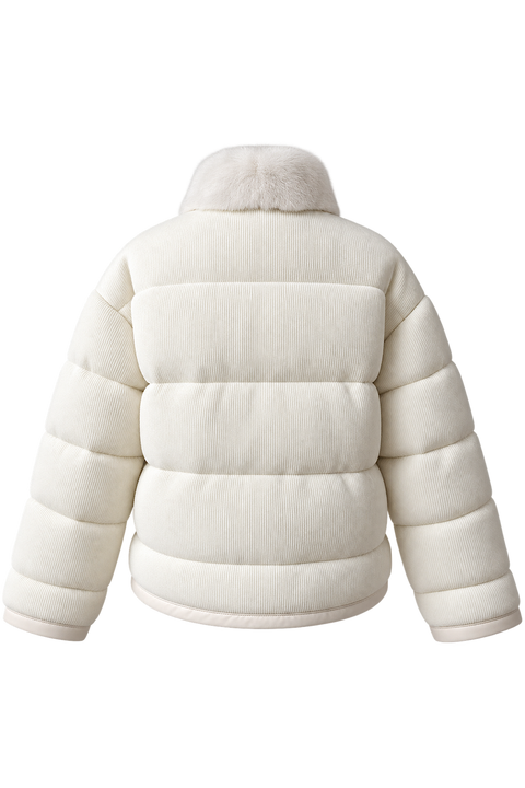 Down Wool Jacket with Mink