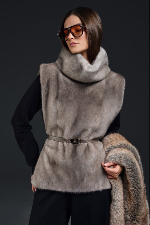 Grey Mink Fur Vest