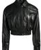 Cropped Black Leather Jacket