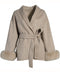 Short Cashmere Coat with Fur