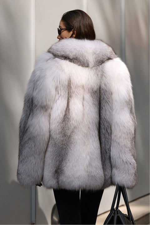 Artic Crossed Fox Fur Coat