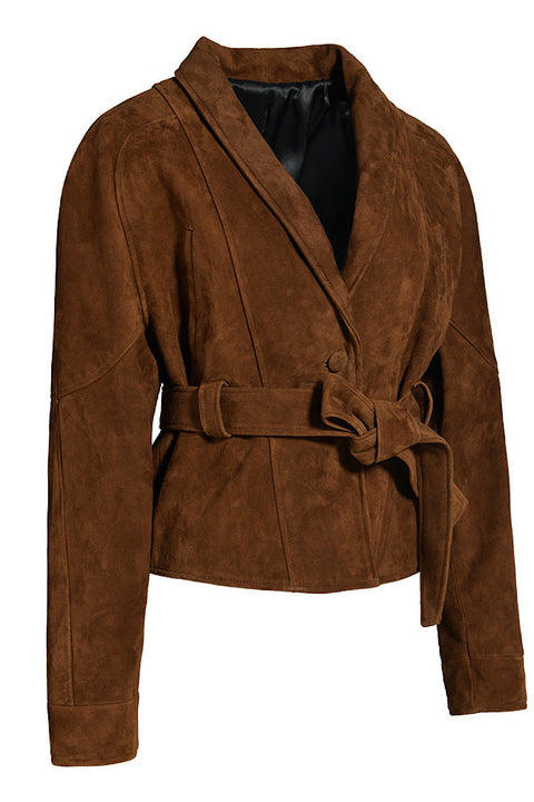 Short Brown Suede Jacket