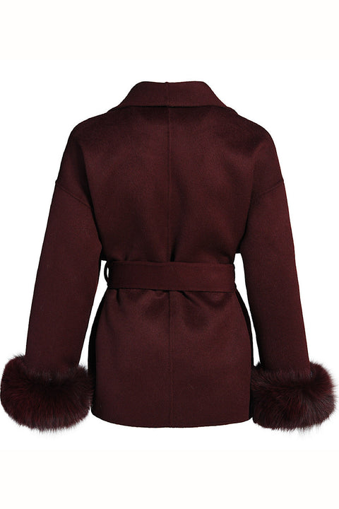 Burgundy Short Cashmere Coat