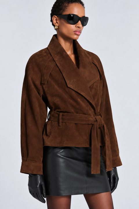Short Brown Suede Jacket