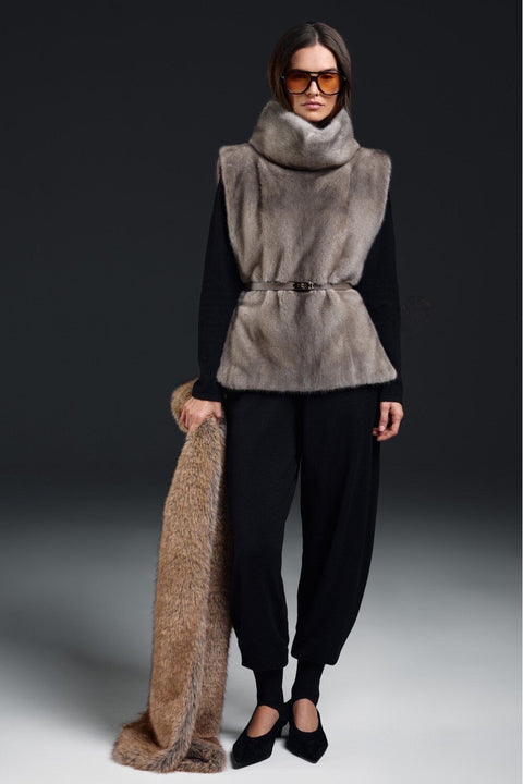 Grey Mink Fur Vest