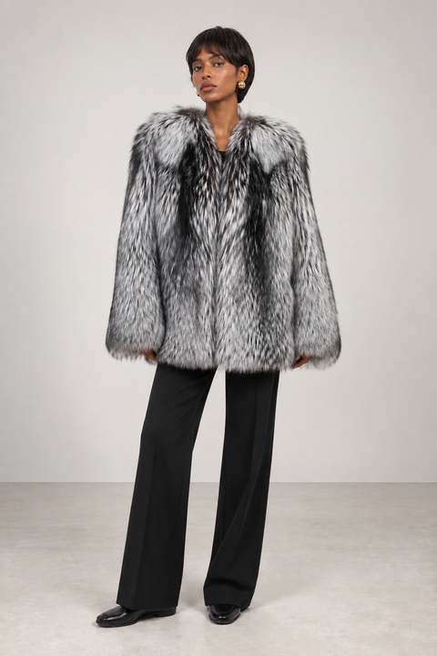 Silver Fox Fur Coat