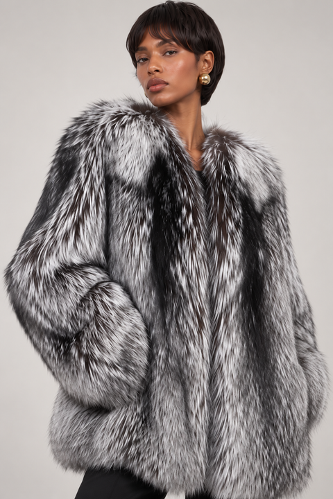 Silver Fox Fur Coat
