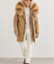 Men Camel Lined Fur Parka