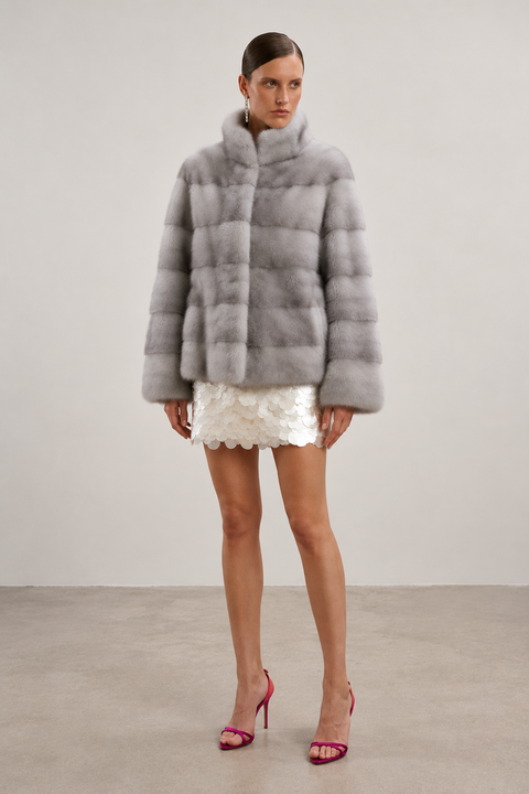 Grey Mink Fur Coat