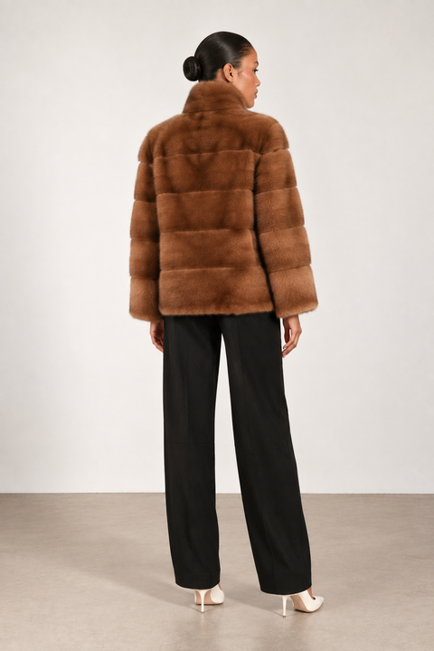 Cognac Genuine Mink Coat