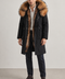 Men Long Black Fox Fur Parka