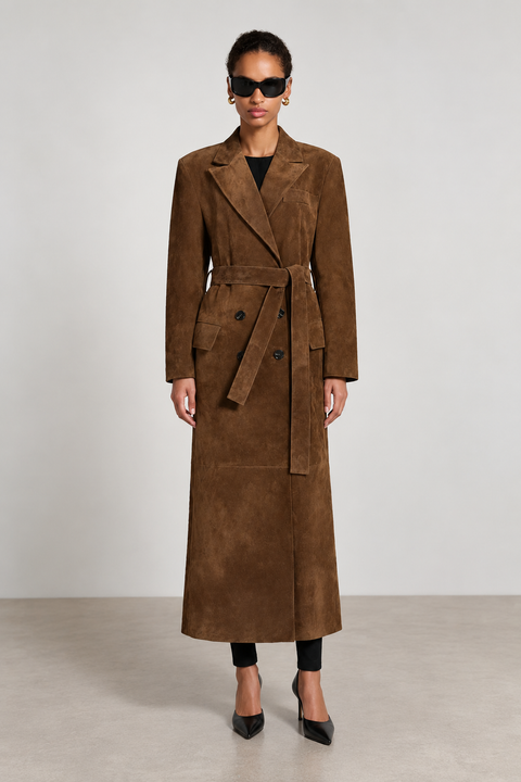 Suede Trench Coat