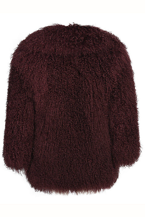 Nila Mongolian Coat Burgundy