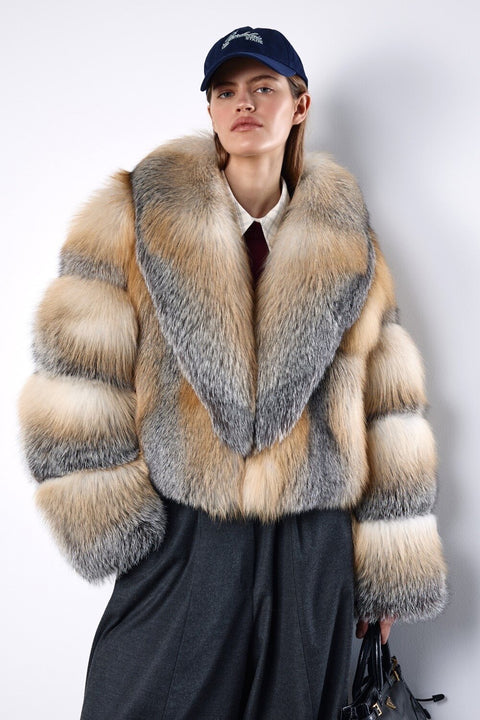 Cropped Fox Fur Coat