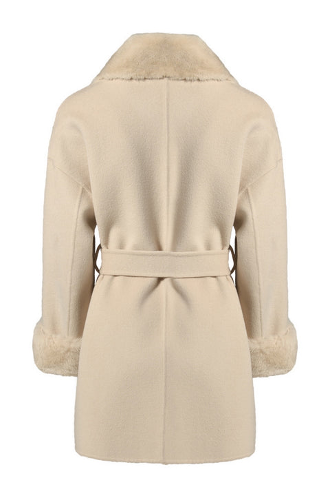 Beige Short Cashmere with Mink
