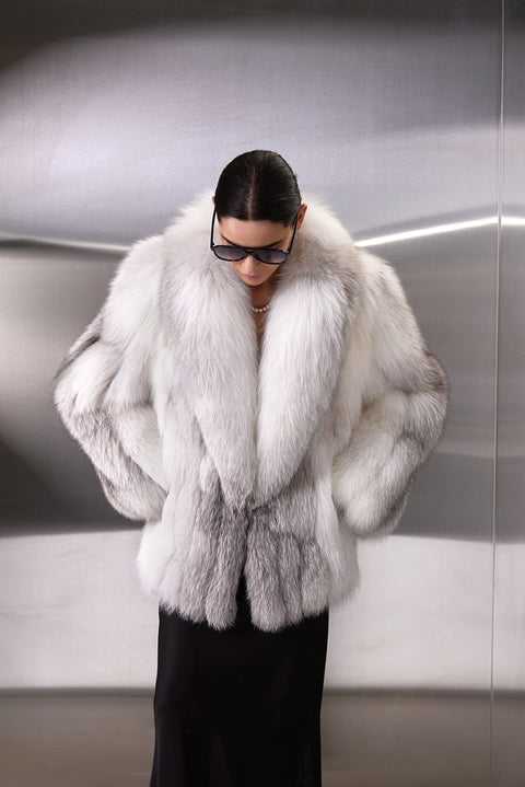 Artic White Fox Fur Coat