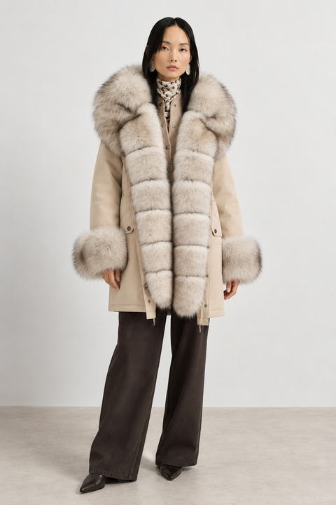 Parka mit Futter aus Fuchspelz