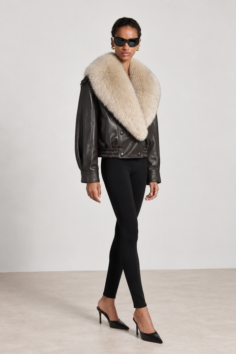Leather Jacket with Fur
