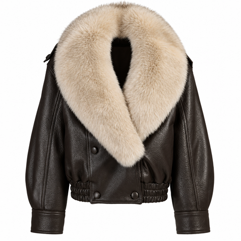 Leather Jacket with Fur