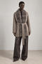 Cappotto di lana con visone