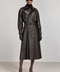 Long Genuine Leather Trench