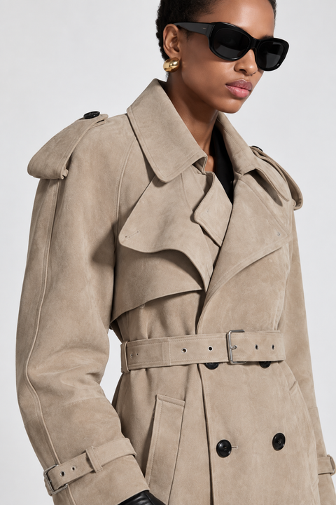 Suede Trench Coat