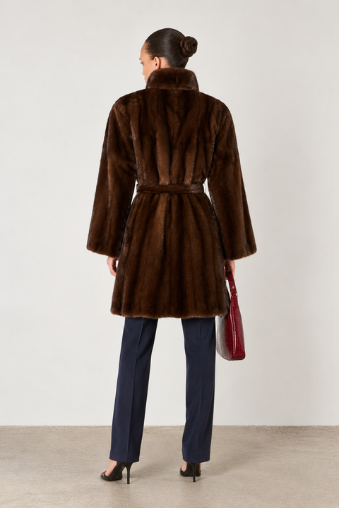 Genuine Mink Midi Coat